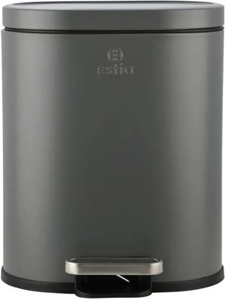 Coș de baie cu închidere silențioasă Estia - Ovoid, 6 l, gri
