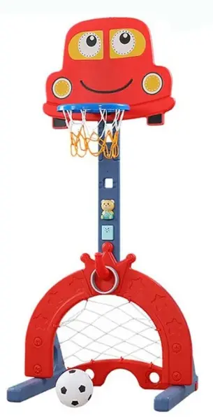 Coș de baschet interactiv Feelkids - 6 în 1, roșu