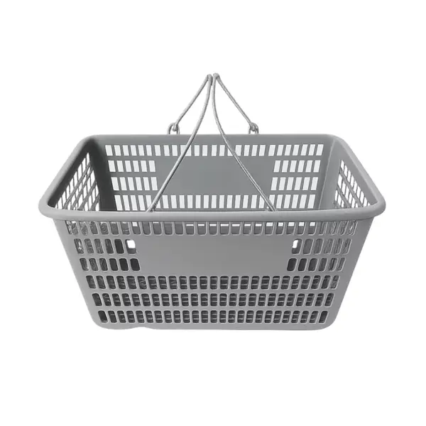 Coș de cumpărături din plastic reciclabil &ndash; 30L, cu m&acirc;ner din inox