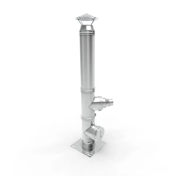 Cos de fum inox, Fornello dublu perete inox-inox, izolatie din vata bazaltica 40 mm, inaltime 8 metri, diametru interior 200 mm, pentru centrale pe lemn, carbune si peleti, complet pentru montaj