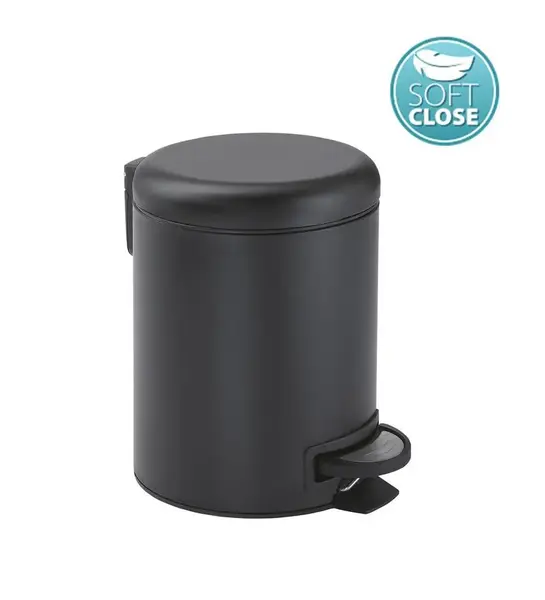 Cos de gunoi 3 l, softclose, negru mat, Sapho Gedy