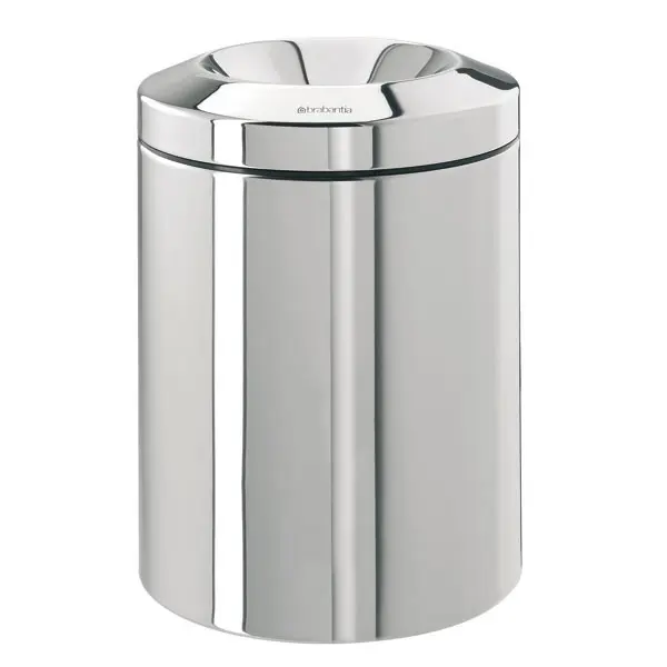 Cos de gunoi Le TUBE - cu deschidere rotunda tip scrumiera - 7 L - crom - 207x277 mm