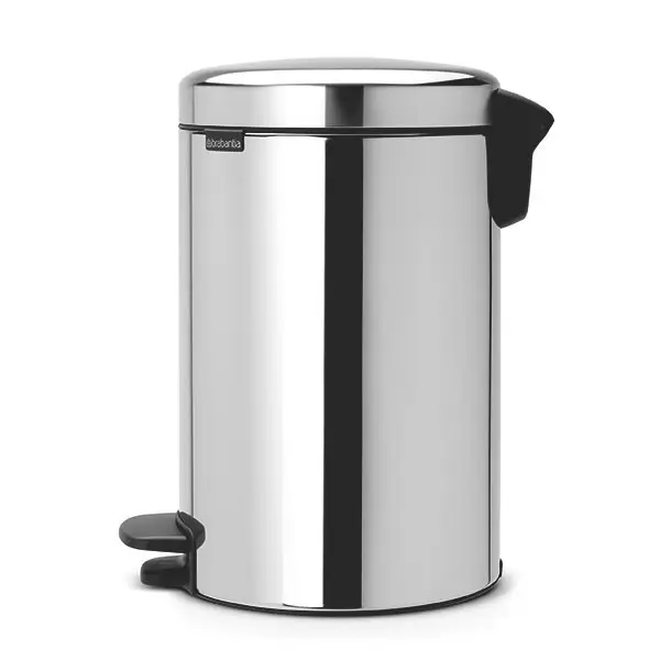 Cos de gunoi NEWICON - cu pedala, capac cu inchidere intarziata - 3 L - inox alb - 264x245x168 mm