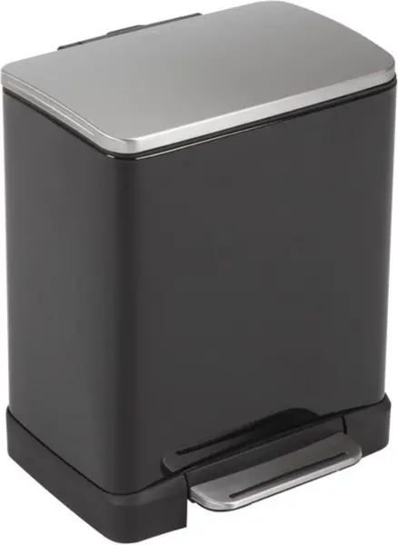 Coș de gunoi pentru colectarea selectivă EKO Europe - E-Cube, 10 + 9 L, negru