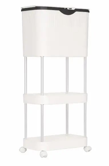 Cos de gunoi tip suport de depozitare cu roti din plastic 78.5 x 24 x 17cm
