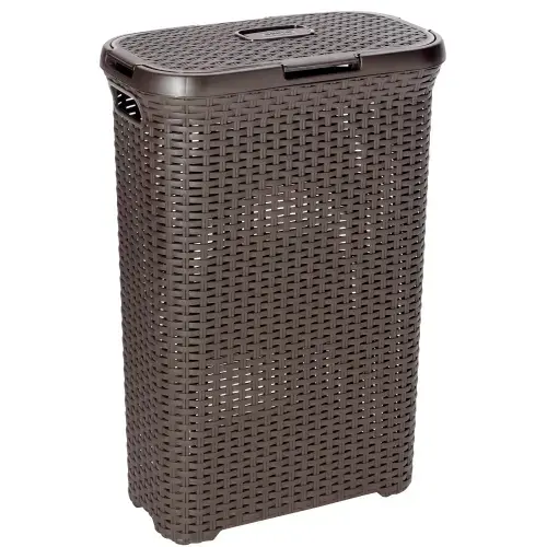 Cos de rufe Curver Imitatie Ratan, 40l, Plastic, Maro