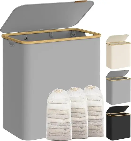 Cos de rufe Gri Songmics 60x38.5x70.5 cm