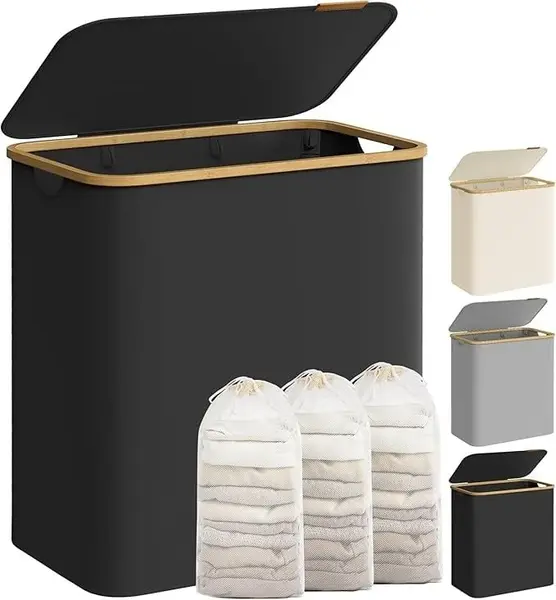 Cos de rufe Negru Songmics 60x38.5x70.5 cm
