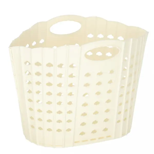 Cos de rufe pliabil Beige, cu doua manere robuste, dimensiune 42 x 24 x 29 cm