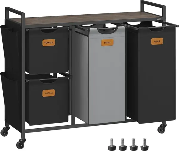 Cos de rufe Vasagle, Negru, 98.6 x 33 x 80.5 cm