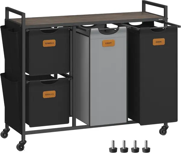 Cos de rufe Vasagle, Negru, 98.6 x 33 x 80.5 cm