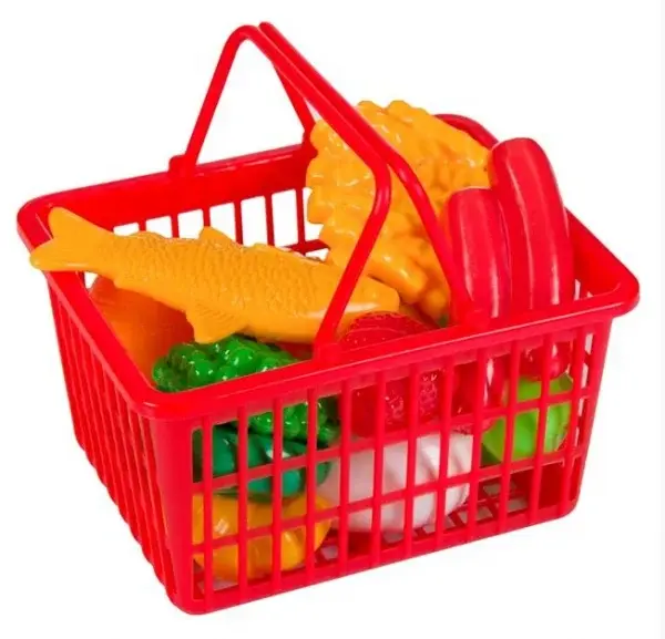 Cos de supermarket cu 17 tipuri de legume si alimente