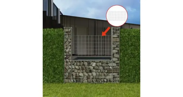 Coș gabion în formă de u din oțel 160 x 20 x 150 cm