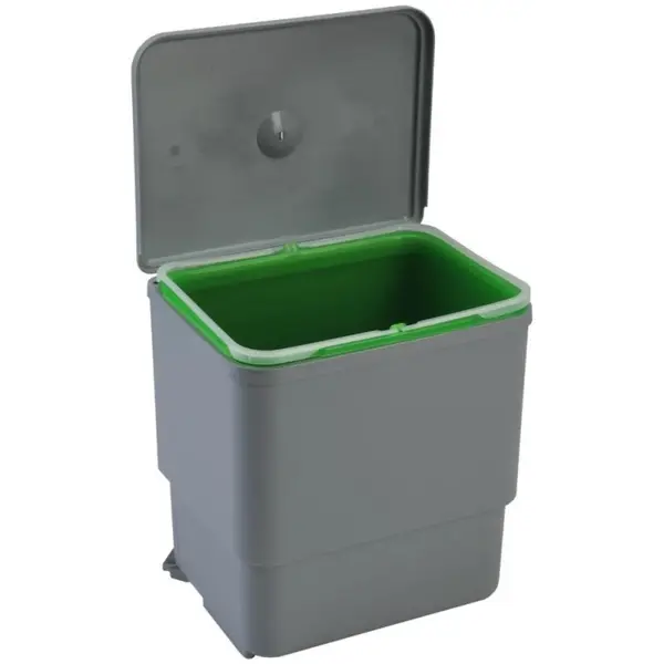 Cos Gunoi Quattro Rectangular 1 Cuva x 16 l, Finisaj Gri