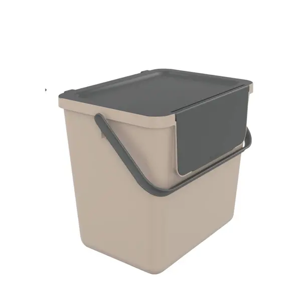 Cos gunoi reciclare stivuibil PAA-home 25L pentru sortare deseuri culoare crem inchis