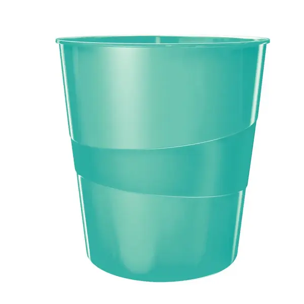 Cos hartie plastic 15 L Leitz WOW turcoaz metalizat