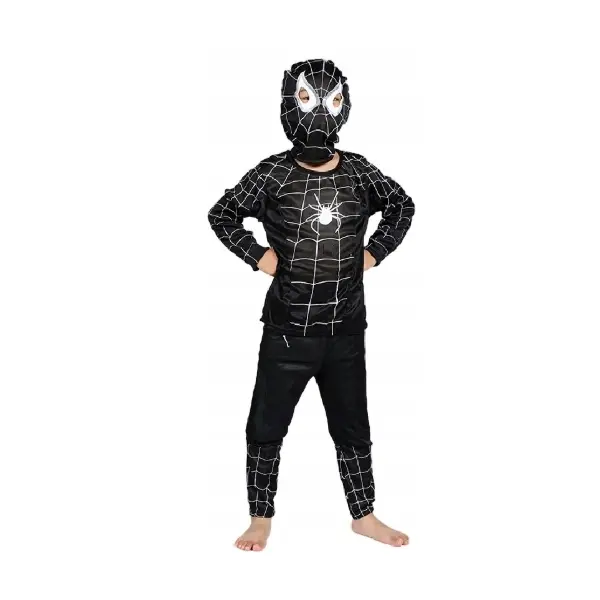 Costum carnaval Spiderman, 5-7 ani, 110-120 cm, negru