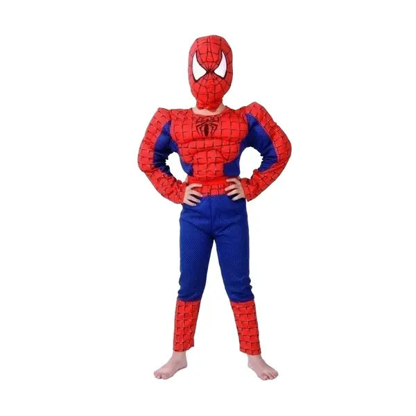 Costum Clasic Spiderman cu muschi DEPOX , 5 ani, poliester, rosu