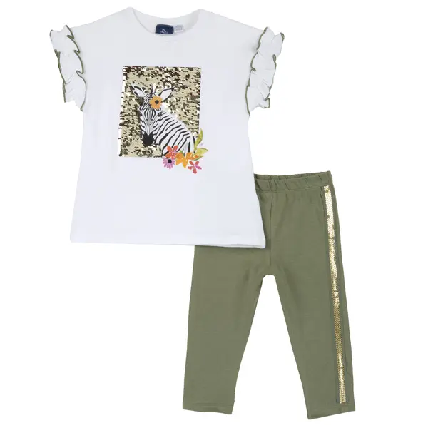Costum copii Chicco, tricou si colanti, Verde, 78838-64MC