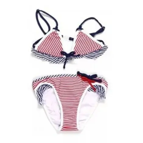 Costum de baie 2 piese Rosu Alb Bleumarin (3751), 4 ani, 104 cm