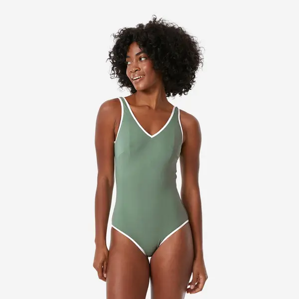 Costum de baie întreg cu paiete înot Virginia lurex Verde salcie Damă