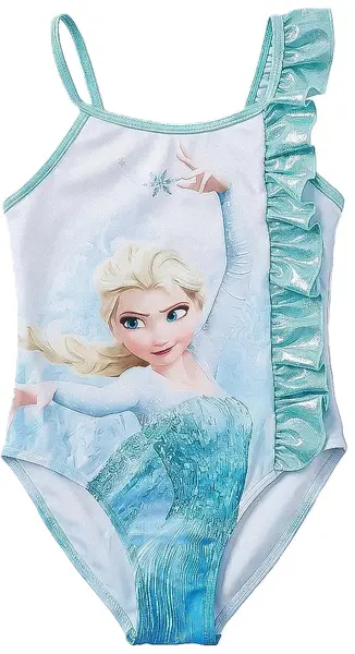 Costum de baie întreg pentru copii Cerda - Frozen, 8 ani, albastru deschis