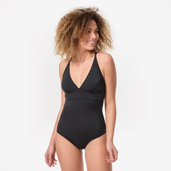 Costum de baie întreg reglare dublă la spate BEA Negru Damă