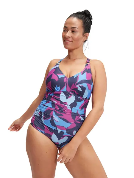 Costum de baie intreg Womens Shaping Printed V Neck