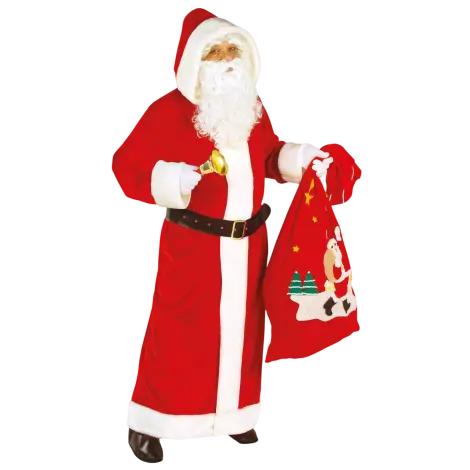 Costum de catifea Mos Craciun XL SUPER DELUXE SANTA CLAUS