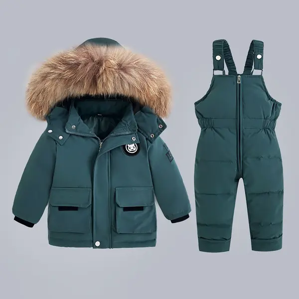 Costum de iarnă pentru băieți și fete pentru schi - verde / 3ani