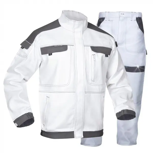 Costum de lucru alb cu pantaloni in talie, COOL TREND 2XL, 48, ALB-GRI