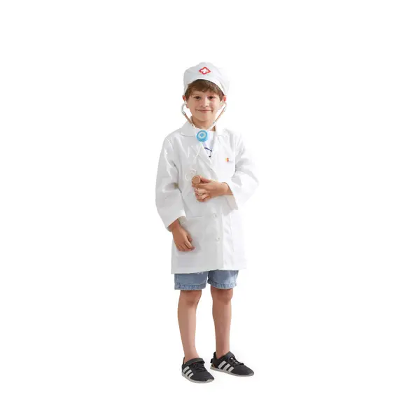 Costum de medic pentru copii, halat cu boneta, + 3 ani