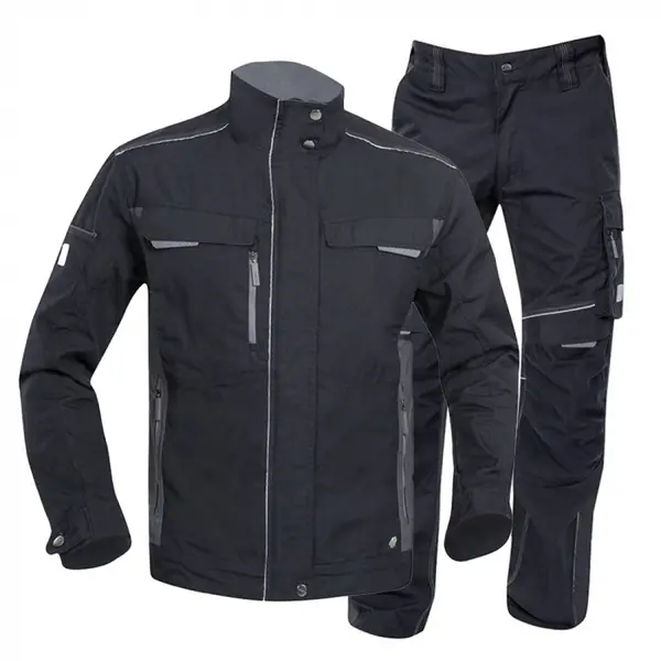 Costum negru cu pantaloni de lucru, hidrofobizat, URBAN+ M, 52, NEGRU