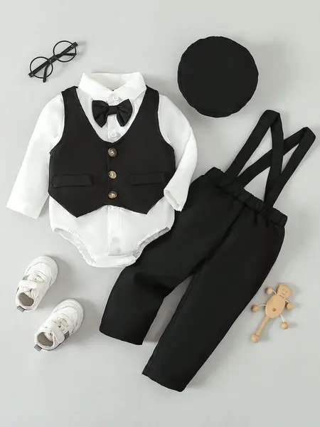Costum pentru baieti - negru / 3-6luni