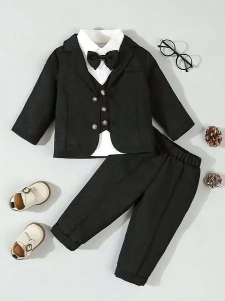 Costum pentru bebelusi - negru / 18-24luni