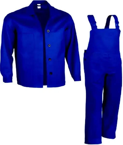 Costum protectie jacheta si pantaloni cu pieptar din tercot albastru Marime XL Costum protectie jacheta si pantaloni cu pieptar din tercot albastru Marime XL