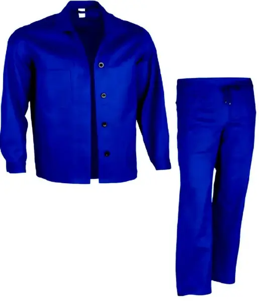 Costum protectie jacheta si pantaloni din tercot albastru Marime L Costum protectie jacheta si pantaloni din tercot albastru Marime L