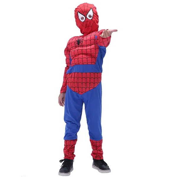 Costum Ultimate Spiderman pentru copii, Town Saviour, 100% poliester, rosu, 3-5 ani, 100-110 cm
