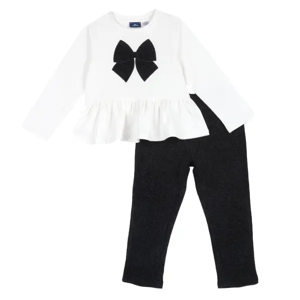Costumas bebelusi Chicco, bluza si pantaloni, alb, 00223-69MC