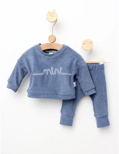 Costumas gofrat Mini model albastru