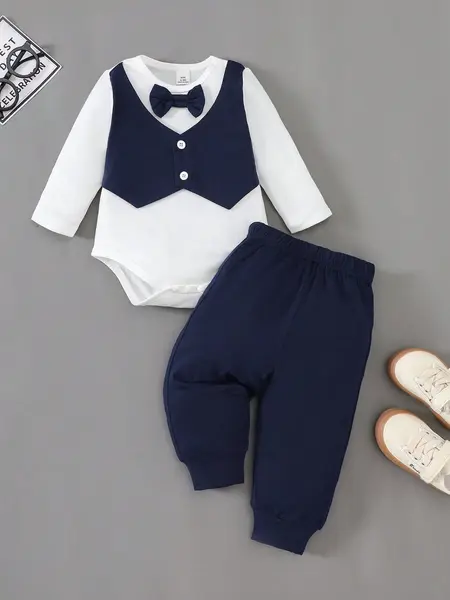 Costumas pentru bebe ALIN - albastru regal / 3-6luni