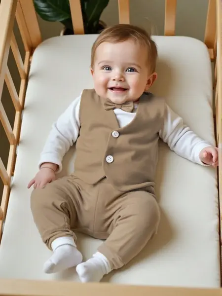 Costumas pentru bebe ALIN - crem / 9-12luni