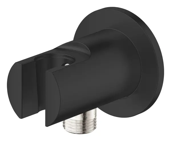 Cot de iesire Grohe Tempesta, 1/2", cu suport para dus integrat, negru