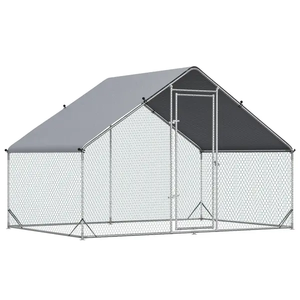 Cotet de gaini PawHut cu Cadru Zincat si Plasa Hexagonala, Acoperis Impermeabil 3x2x2m | Aosom Romania