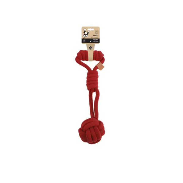 COTO Eco Rope Dog Toy Tug Ball, roșu, 36 cm M-PETS 10662105
