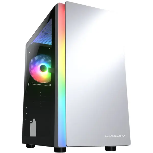 Cougar Carcasa Cougar Purity RGB, iluminare ARGB, Mini Tower, Alb