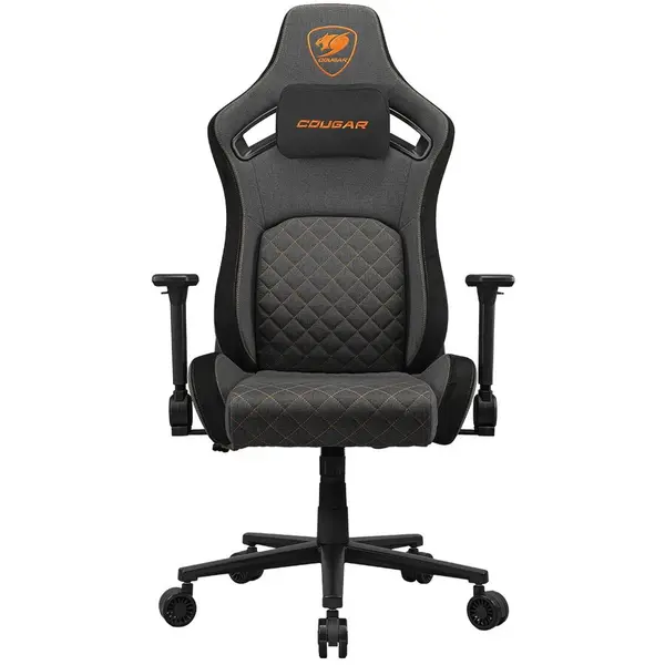Cougar Scaun gaming Cougar Defensor Gold F, suporta 12 Kg, cotiere reglabile 4D, Gri-Portocaliu
