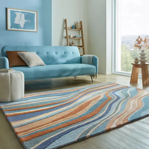 Covor Abstract Flow Albastru 120x170 cm, Flair Rugs