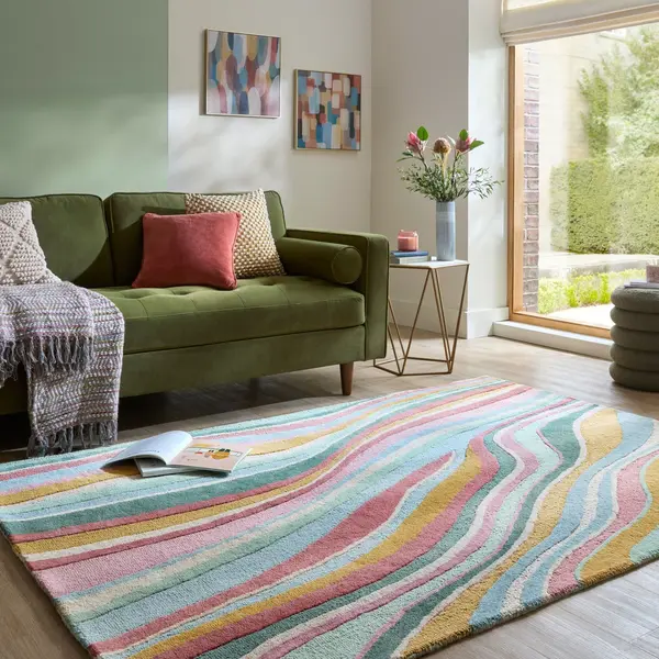 Covor Abstract Flow Albastru deschis 120x170 cm, Flair Rugs