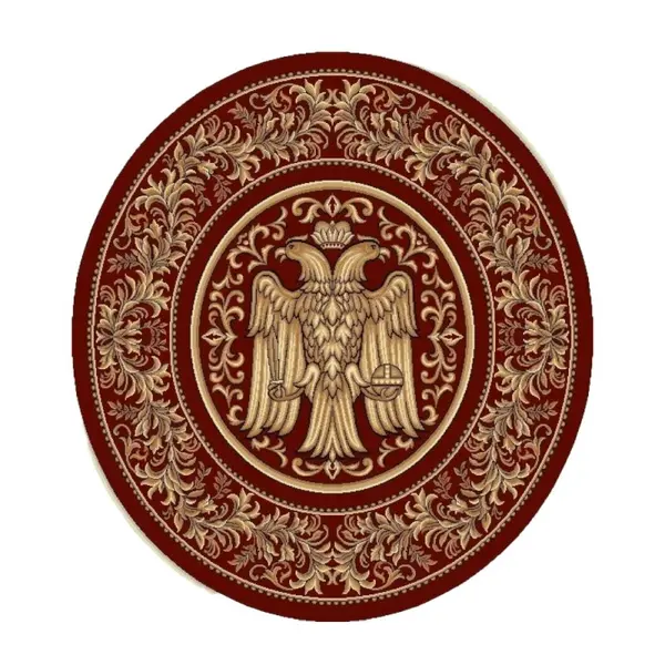 Covor Bisericesc Rotund, 200 cm x 200 cm, Rosu, Model Lotos